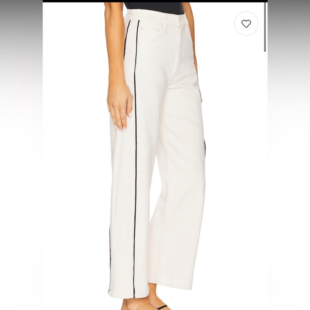MOTHER half piped ankle jean in white